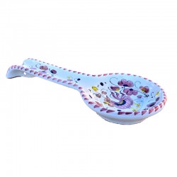 Poggiamestolo ceramica maiolica Deruta gallo rosso Orvietano