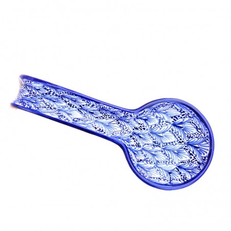Spoon rest majolica ceramic Deruta blue Lucia
