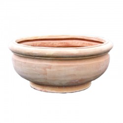 Grande ciotola terracotta liscia lavorata a mano