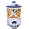Porta sale ceramica maiolica Deruta arabesco colorato