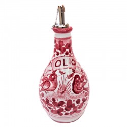 Cruet majolica ceramic Deruta red arabesque