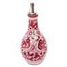Oliera ceramica maiolica Deruta arabesco rosso
