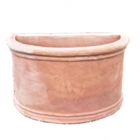 Vaso parete terracotta liscio lavorato a mano