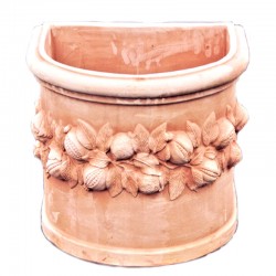 Vaso parete terracotta melegrane lavorato a mano