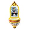 Holy water font majolica ceramic Deruta rich Deruta yellow