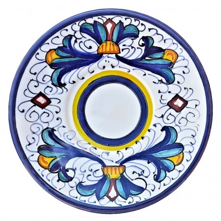Coffee cup saucer majolica ceramic Deruta rich Deruta blue