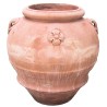 Grande orcio terracotta rosone lavorato a mano bocca stretta