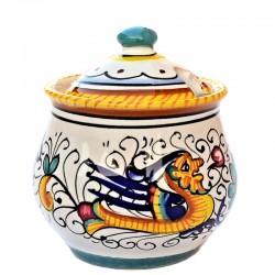 Sugar bowl majolica ceramic Deruta raphaelesque