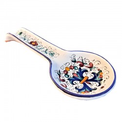 Poggiamestolo ceramica maiolica Deruta ricco Deruta blu