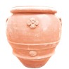 Grande orcio terracotta rosone lavorato a mano bocca larga