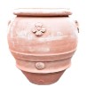 Grande orcio terracotta rosone lavorato a mano bocca larga