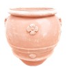 Grande orcio terracotta rosone lavorato a mano bocca larga