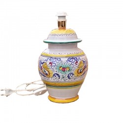 Deruta majolica ceramic lamp hand painted raphaelesque decoration
