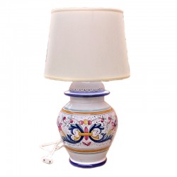 Deruta majolica ceramic lamp hand painted rich Deruta blue decoration