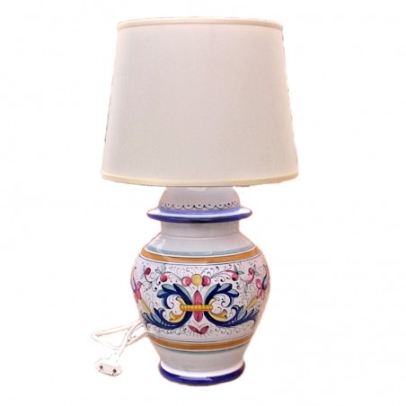 Deruta majolica ceramic lamp hand painted rich Deruta blue decoration