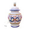 Lampada ceramica maiolica Deruta dipinta a mano decoro ricco Deruta blu