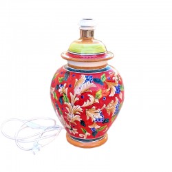 Deruta majolica ceramic lamp hand painted artistic red decoration