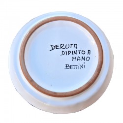 Sottobicchiere ceramica maiolica Deruta ricco Deruta blu monocolore