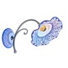 Applique smerlata con ferro ceramica maiolica Deruta Lucia blu