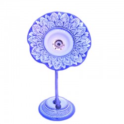 Applique smerlata con ferro ceramica maiolica Deruta Lucia blu