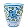 Bicchiere ceramica maiolica Deruta arabesco verde