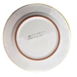 Servizio piatti tavola ceramica maiolica Deruta ricco Deruta giallo centrino