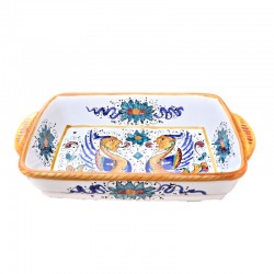 Oven tray majolica ceramic Deruta raphaelesque
