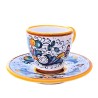 Tazzina caffè con piattino bar ceramica maiolica Deruta ricco Deruta giallo