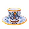 Tazzina caffè con piattino bar ceramica maiolica Deruta ricco Deruta giallo