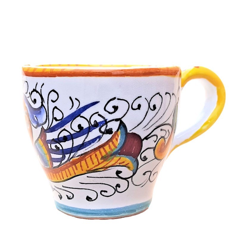 Coffee cup bar majolica ceramic Deruta raphaelesque Coffee cup bar majolica ceramic Deruta raphaelesque