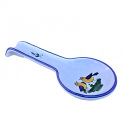 Poggiamestolo ceramica maiolica Deruta uccellino