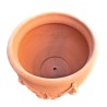 Round terracotta planter with festoon handmade