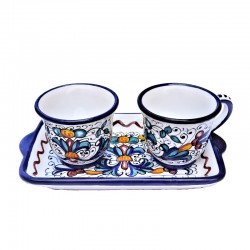 Coffee set majolica ceramic Deruta rich Deruta blue 3 PCS