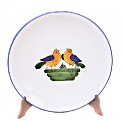 Piatto da parete ceramica maiolica Deruta uccellino