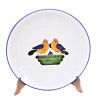Wall plate majolica ceramic Deruta little bird