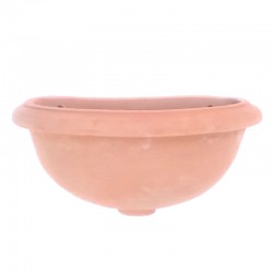 Vasca fontana terracotta da parete lavorata a mano liscia