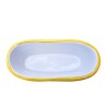 Piccolo vaso ovale ceramica maiolica Deruta per piante grasse aromatiche decoro grappolo uva
