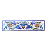 Mattonella listello ceramica maiolica Deruta dipinta a mano decoro ricco Deruta blu rettangolare