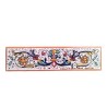 Mattonella listello ceramica maiolica Deruta dipinta a mano decoro ricco Deruta giallo rettangolare