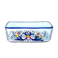Sugar tea sachet holder majolica ceramic Deruta rich Deruta blue
