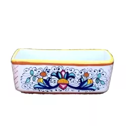 Sugar tea sachet holder majolica ceramic Deruta rich Deruta yellow