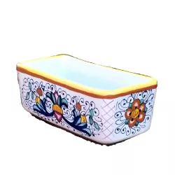 Porta bustine zucchero tè ceramica maiolica Deruta ricco Deruta giallo
