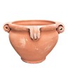 Round terracotta planter with perforated curls handmade