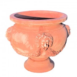 Calice terracotta leone lavorato a mano