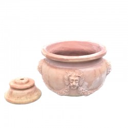 Calice terracotta leone lavorato a mano