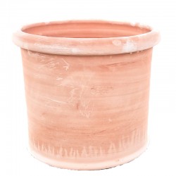 Smooth cylindrical vase terracotta handmade