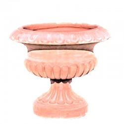 Terracotta footed vase with fluted handmade