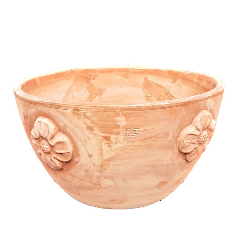 Perugia Bowl with rosette terracotta handmade Perugia Bowl with rosette terracotta handmade