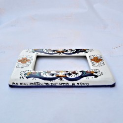 Switch cover Deruta majolica ceramic hand painted rich Deruta Blue F decoration compatible matix