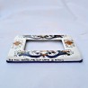 Placca coprinterruttori ceramica maiolica Deruta dipinta a mano decoro ricco Deruta Blu F compatibile matix